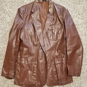 Vintage 70s Mens Leather Coat